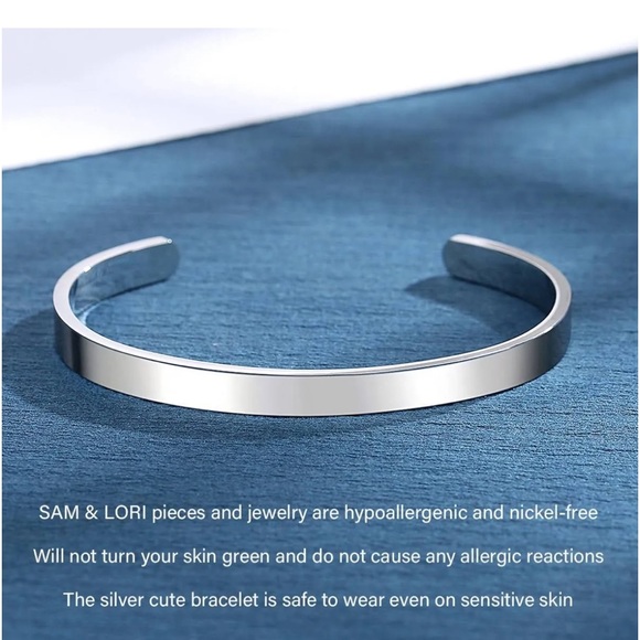 Sam and Lori Silver Colored Metal Cuff Bracelet “Be Brave Be Strong Be Badass” - Picture 2 of 6